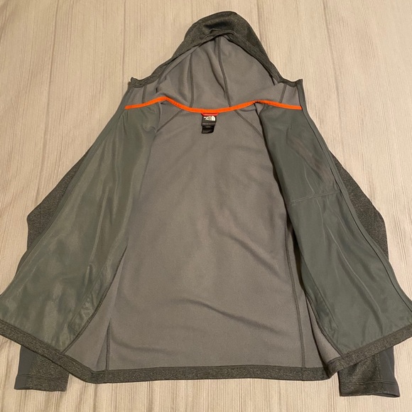 North Face Grey with Orange Full-Zip Sweatshirt - Picture 2 of 3
